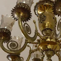 لوستر برنز طرح گل|لوستر و چراغ آویز|تهران, نیروی دریایی|دیوار