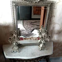 آینه و شمعدان  برنز