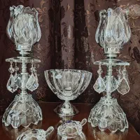 شمعدان کریستال اصل چک و شکلات خوری روگاشکا