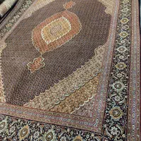 (فرش حق زاده)جفت فرش۹متری ماهی۴۰رج زمینه سرمه ای