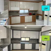 نصب حرفه ای خودچسب(الکور) برچسب کابینت مات کن|خدمات پیشه و مهارت|اصفهان, نقش جهان|دیوار