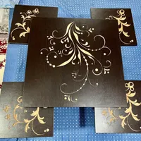 میز و ۴تا میز عسلی قهوه‌ای سوخته،چوب کار شده|مبلمان خانگی و میز عسلی|رامسر, |دیوار