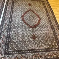 فرش ماهی جفت ۶متر۴۰رج فول ابریشم اکبنددوربرجسته