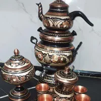 ست سماور تزئینی مسی کاردست منبت کاری شده نو|سماور، چای‌ساز، قهوه‌ساز|اسلام‌شهر, شهرک واوان|دیوار
