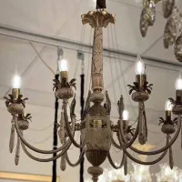 لوستر برنجی سنگی با شرایط فروش ویژه از ۳ تا ۷ اذر|لوستر و چراغ آویز|اراک, |دیوار