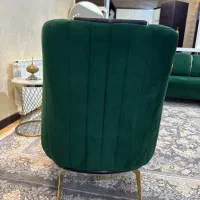 مبل۸نفر رنگ سبز و مشکی پایه استیل ۴تا عسلی|مبلمان خانگی و میز عسلی|یزد, |دیوار