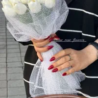 دسته گل روبانی و گل لاله لمسی|گل مصنوعی|کامیاران, |دیوار