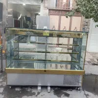 یخچال مکعبی 2 متری نما طلایی تمام استیل در حد نو