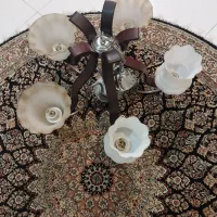 لوستر ۵ شاخه چوبی صحیح وسالم درحدنو|لوستر و چراغ آویز|تهران, جمالزاده|دیوار