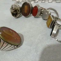 انگشتر نقره وزنجیر