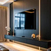 طراحی و اجرای تخصصی تی وی وال مدرن و شیک|خدمات پیشه و مهارت|رشت, معلم|دیوار