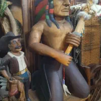 مجسمه چوبی سرخپوست نشسته.دکوری تایلندی سرخ پوست|مجسمه، تندیس، ماکت|تهران, زعفرانیه|دیوار