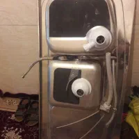 ظرفشویی دوقلوباشیر وکابینت کامل چوب جنس هایگلاس