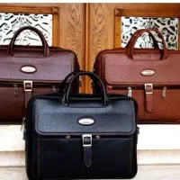 کیف اداری لپ تابی چرم تبریز سه دوخت قاب دار