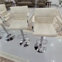 ۴تا صندلی جکدار استیل چرم سالم