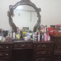 میز آرایشی پاتختی با چوب گردو