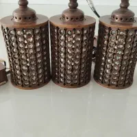 لوستر چوبی کریستالی