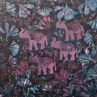 تابلوی نقاشی مدرن طرح «فیل‌های باستانی»ابعاد۶۰*۶۰