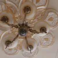 لوستر طلایی پنج شاخه|لوستر و چراغ آویز|اهواز, کمپلو جنوبی|دیوار