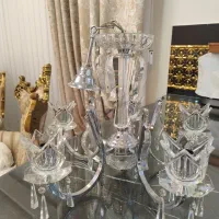 لوستر کریستال و پایه استیل
