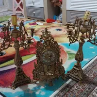 شمعدان و ساعت برنجی|کلکسیون اشیاء عتیقه|تهران, هاشم‌آباد|دیوار
