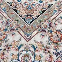 فرش بزرگمهر ۹ متری آکبند گل برجسته فوق زیبا