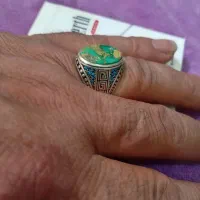 دو عدد انگشتر نقره قدیمی بانگین فیروزه اصل|جواهرات|شیراز, محراب|دیوار