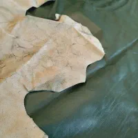 چرم گاوی طبیعی رنگ یشمی کامل و یک تکه بسیار مرغوب