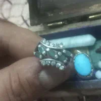 انگشتر نقره زنانه زمرد زامبیا کهنه ۵ اشک یکسان|جواهرات|تهران, دولاب|دیوار