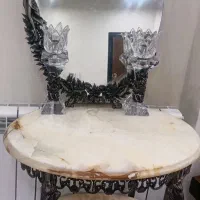 آیینه شمعدانی برنجی با سنگ طبیعی