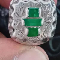 فیروزه نیشاپور اصل سایز ۶۶زمرد کلمبیا کاردست قدیم