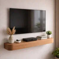 شلف TV لبه منحنی چوب طبیعی