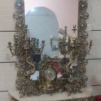 آینه کنسول و دوشمعدانی و ساعت