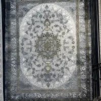 ترنج دار زمینه طوسی نخ خالص