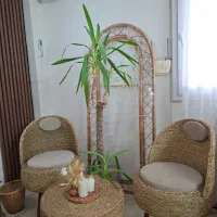 میز و صندلی حصیر کاملا نو