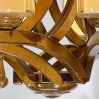 لوستر چوبی کلاسیک 8 شاخه