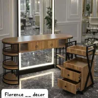 تجهیزات آرایشگاه میزناخن آینه کنسول ترولی استندلاک