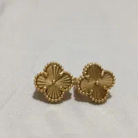 گوشواره نقره ونکلیف ایتالیا با روکش طلا