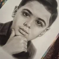 سیاه قلم چهره وحیوانات ومنظره