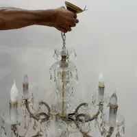 دو عدد لوستر کریستال دست دوم|لوستر و چراغ آویز|اصفهان, باغ کاران|دیوار