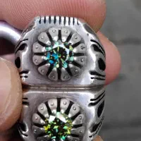 انگشتر نقره موزنایت معدنی