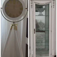 بوفه چوبی و ساعت ایستاده کاملا سالم