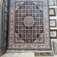 فرش ۹ متری ۷۰۰ شانه کاشان مدل گیشا سورمه