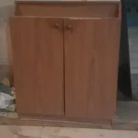 جای کفشی قهوای چوبی