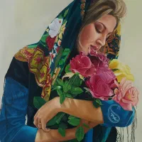 نقاشی آغوشی از گل