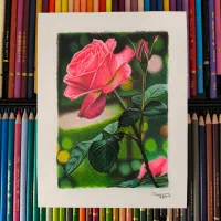 تابلو نقاشی مداد رنگی