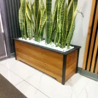 گلدان چوبی. گل طبیعی،. مصنوعی