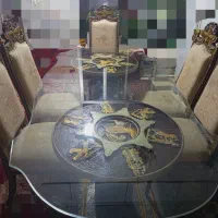 فروش میز نها ر خوری سلطنتی شیشه 6نفره