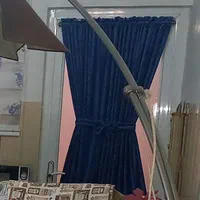 پرده پانچ گونی بافت بهمراه پرده مخمل تراس|پرده، رانر، رومیزی|لاهیجان, فیاض|دیوار