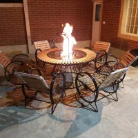 میز صندلی فلز باغی ویلایی مدل کارینا سایبان تاب|میز و صندلی غذاخوری|تهران, ازگل|دیوار